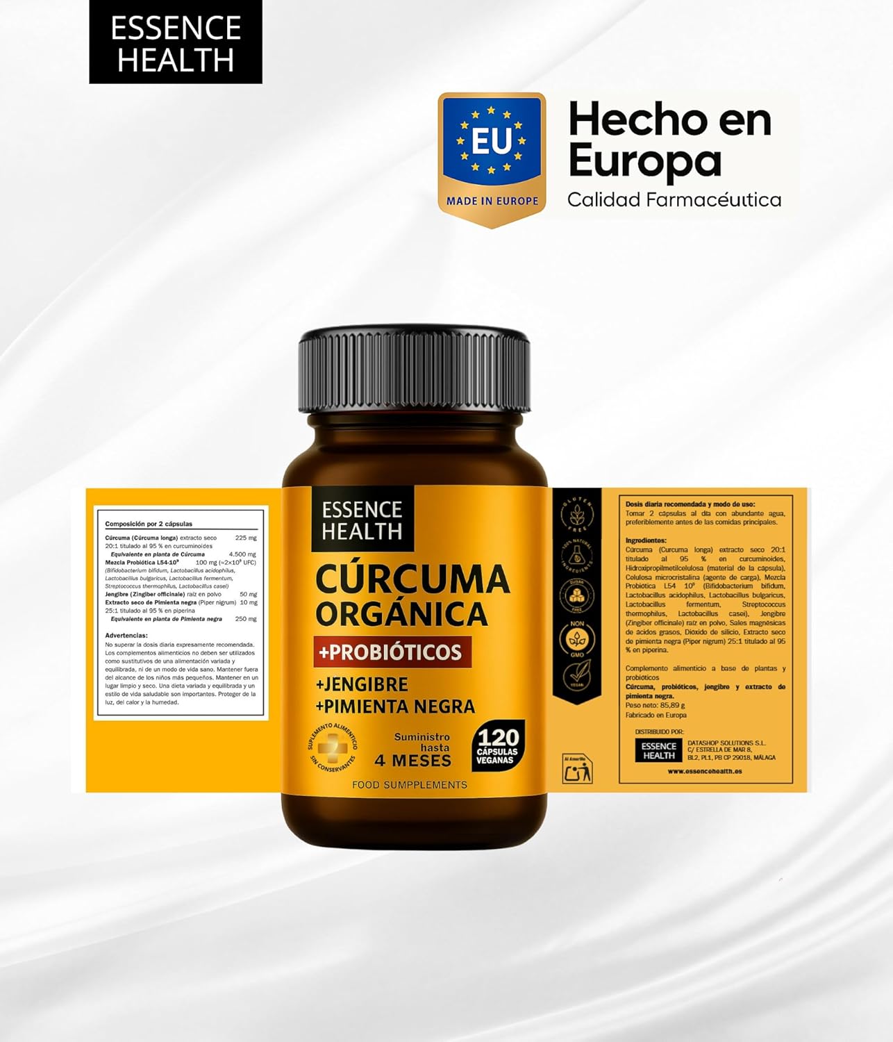 Cúrcuma Orgánica 4500 mg | Probióticos y Jengibre | Antiinflamatorio Articular y Digestivo | Curcumina 95% Alta Concentración | Máxima Absorción con Pimienta Negra | 120 Cápsulas Veganas - %sitename% Cúrcuma Orgánica 4500 mg | Probióticos y Jengibre | Antiinflamatorio Articular y Digestivo | Curcumina 95% Alta Concentración | Máxima Absorción con Pimienta Negra | 120 Cápsulas Veganas - %sitename%