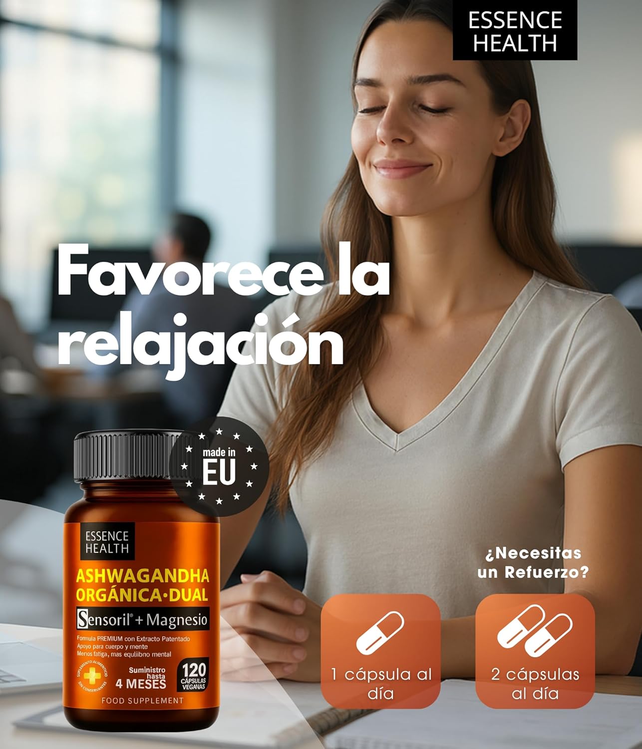 Ashwagandha Orgánica Sensoril® + Magnesio 12750 mg Alta Potencia 50:1 | Avanzado frente a KSM-66 | Adaptógeno Natural para Estrés | Ansiedad | Energía y Equilibrio Mental | 120 Cápsulas Veganas - %sitename% Ashwagandha Orgánica Sensoril® + Magnesio 12750 mg Alta Potencia 50:1 | Avanzado frente a KSM-66 | Adaptógeno Natural para Estrés | Ansiedad | Energía y Equilibrio Mental | 120 Cápsulas Veganas - %sitename%