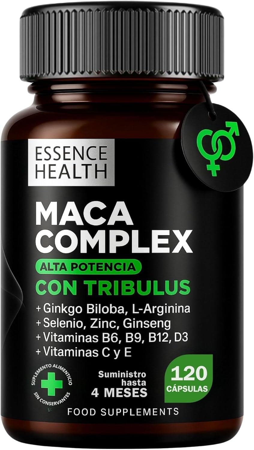 Maca Complex Andina Negra y Peruana | Alta Potencia | 120 Cápsulas | Tribulus Terrestris, Ginseng, Ginkgo Biloba, L-Arginina, Zinc, Selenio | Vit. C, D3, B6, B9, B12, E | Energía y Bienestar - %sitename% Maca Complex Andina Negra y Peruana | Alta Potencia | 120 Cápsulas | Tribulus Terrestris, Ginseng, Ginkgo Biloba, L-Arginina, Zinc, Selenio | Vit. C, D3, B6, B9, B12, E | Energía y Bienestar - %sitename%
