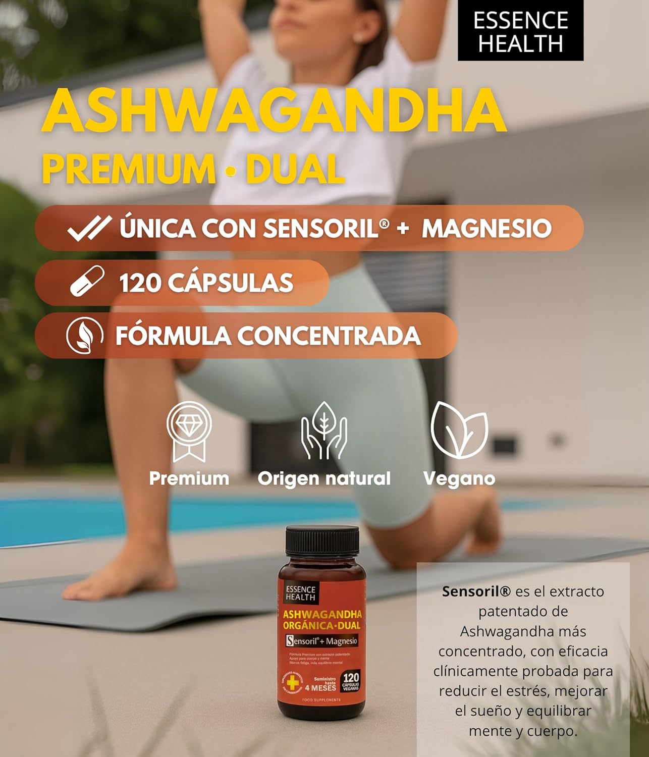 Ashwagandha Orgánica Sensoril® + Magnesio 12750 mg Alta Potencia 50:1 | Avanzado frente a KSM-66 | Adaptógeno Natural para Estrés | Ansiedad | Energía y Equilibrio Mental | 120 Cápsulas Veganas - %sitename% Ashwagandha Orgánica Sensoril® + Magnesio 12750 mg Alta Potencia 50:1 | Avanzado frente a KSM-66 | Adaptógeno Natural para Estrés | Ansiedad | Energía y Equilibrio Mental | 120 Cápsulas Veganas - %sitename%