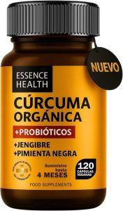 Cúrcuma Orgánica 4500 mg | Probióticos y Jengibre | Antiinflamatorio Articular y Digestivo | Curcumina 95% Alta Concentración | Máxima Absorción con Pimienta Negra | 120 Cápsulas Veganas - %sitename%