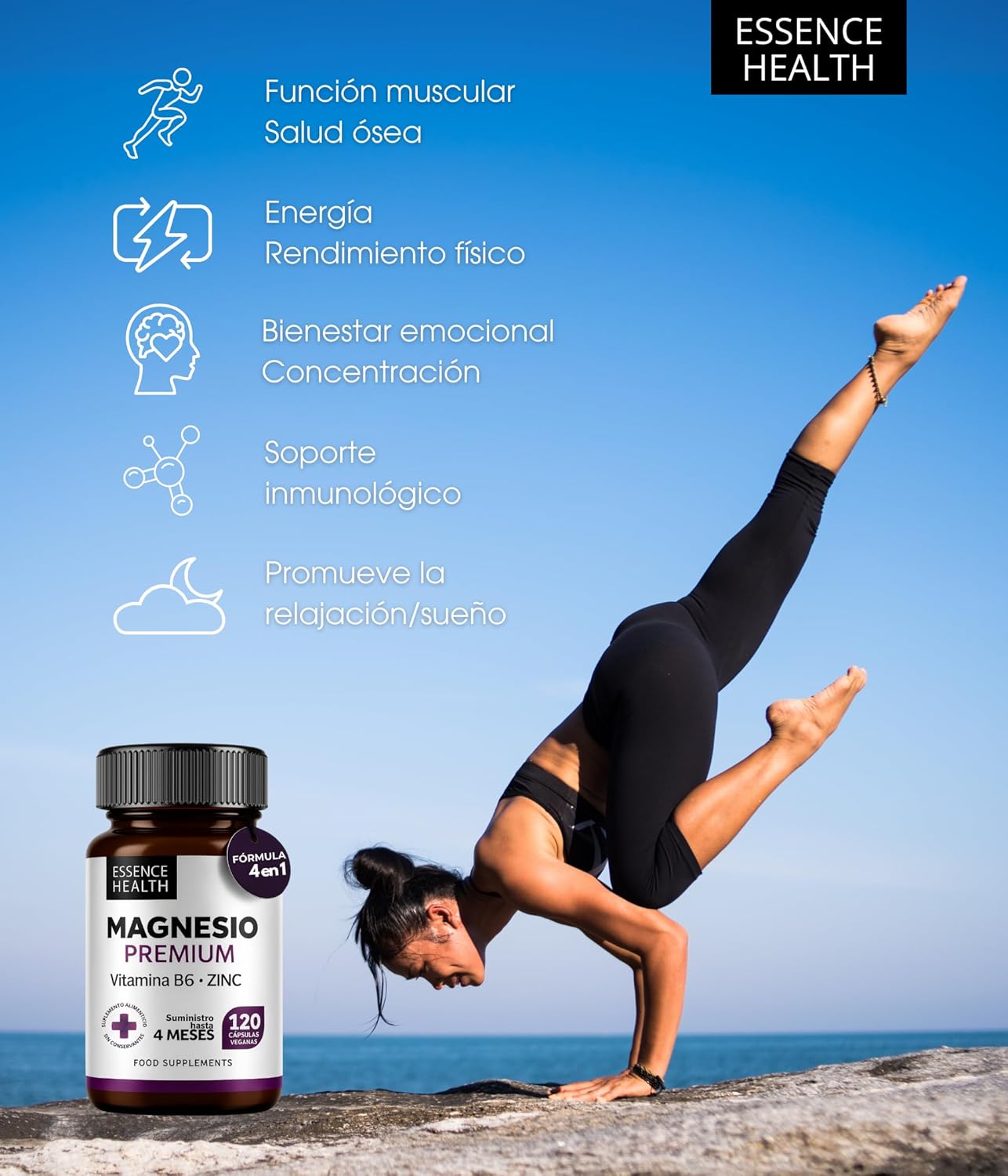 Premium Magnesio Complex 2446 mg | Bisglicinato Alta Absorción + Citrato + Zinc + B6 | 120 Cápsulas Veganas | Apoyo Muscular, Estrés y Energía | 4 en 1 - %sitename% Premium Magnesio Complex 2446 mg | Bisglicinato Alta Absorción + Citrato + Zinc + B6 | 120 Cápsulas Veganas | Apoyo Muscular, Estrés y Energía | 4 en 1 - %sitename%