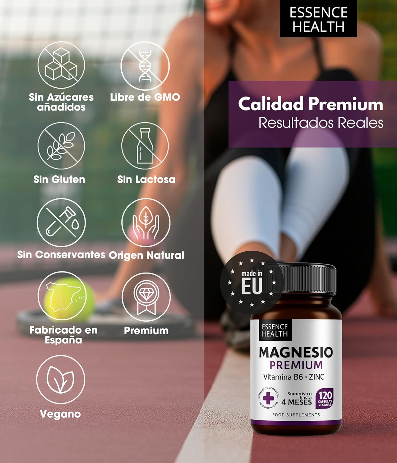 Premium Magnesio Complex 2446 mg | Bisglicinato Alta Absorción + Citrato + Zinc + B6 | 120 Cápsulas Veganas | Apoyo Muscular, Estrés y Energía | 4 en 1 - %sitename% Premium Magnesio Complex 2446 mg | Bisglicinato Alta Absorción + Citrato + Zinc + B6 | 120 Cápsulas Veganas | Apoyo Muscular, Estrés y Energía | 4 en 1 - %sitename%