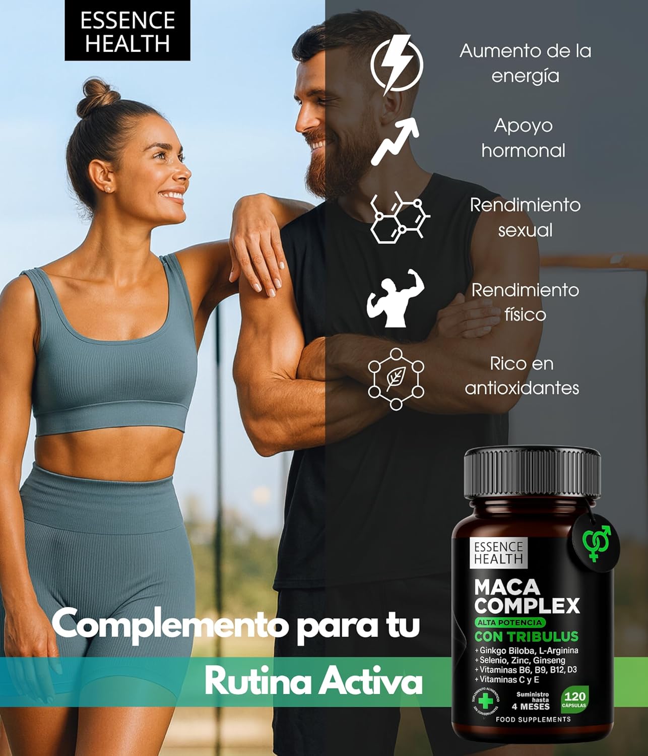 Maca Complex Andina Negra y Peruana | Alta Potencia | 120 Cápsulas | Tribulus Terrestris, Ginseng, Ginkgo Biloba, L-Arginina, Zinc, Selenio | Vit. C, D3, B6, B9, B12, E | Energía y Bienestar - %sitename% Maca Complex Andina Negra y Peruana | Alta Potencia | 120 Cápsulas | Tribulus Terrestris, Ginseng, Ginkgo Biloba, L-Arginina, Zinc, Selenio | Vit. C, D3, B6, B9, B12, E | Energía y Bienestar - %sitename%
