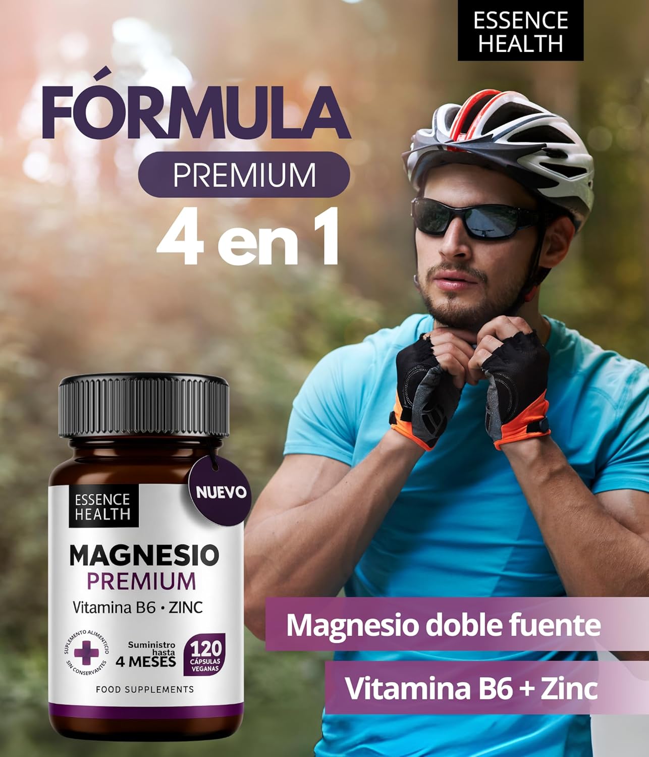 Premium Magnesio Complex 2446 mg | Bisglicinato Alta Absorción + Citrato + Zinc + B6 | 120 Cápsulas Veganas | Apoyo Muscular, Estrés y Energía | 4 en 1 - %sitename% Premium Magnesio Complex 2446 mg | Bisglicinato Alta Absorción + Citrato + Zinc + B6 | 120 Cápsulas Veganas | Apoyo Muscular, Estrés y Energía | 4 en 1 - %sitename%