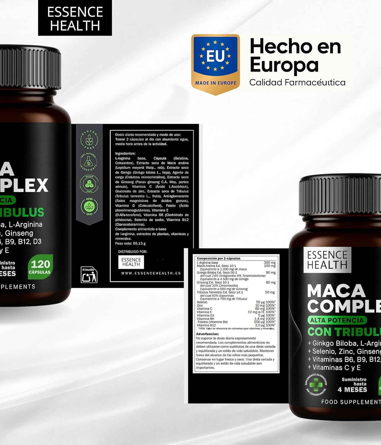 Maca Complex Andina Negra y Peruana | Alta Potencia | 120 Cápsulas | Tribulus Terrestris, Ginseng, Ginkgo Biloba, L-Arginina, Zinc, Selenio | Vit. C, D3, B6, B9, B12, E | Energía y Bienestar - %sitename% Maca Complex Andina Negra y Peruana | Alta Potencia | 120 Cápsulas | Tribulus Terrestris, Ginseng, Ginkgo Biloba, L-Arginina, Zinc, Selenio | Vit. C, D3, B6, B9, B12, E | Energía y Bienestar - %sitename%